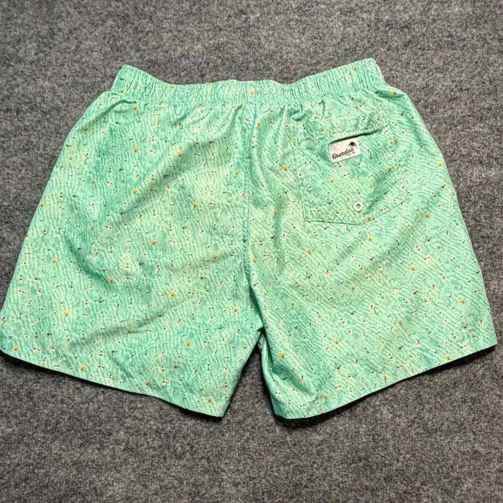 Boardies Apparel Men’s Swim Trunks Mint Green Micro Print Size Medium